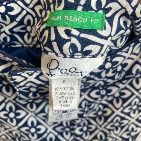Lilly Pulitzer Palm Beach Fit Cropped Pants / size 6 - Picture 3 of 7